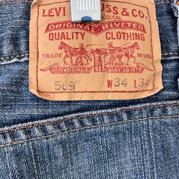 Levi's Men's 569 Loose Straight Jeans tag  34x34 actual 34x 31.5” - Picture 4 of 13